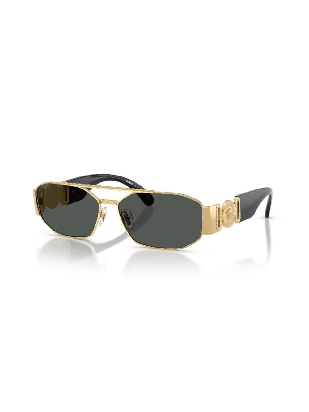 New Versace Men's Sunglasses Gold Grey Lens Metal Frame VE2287 100287 58